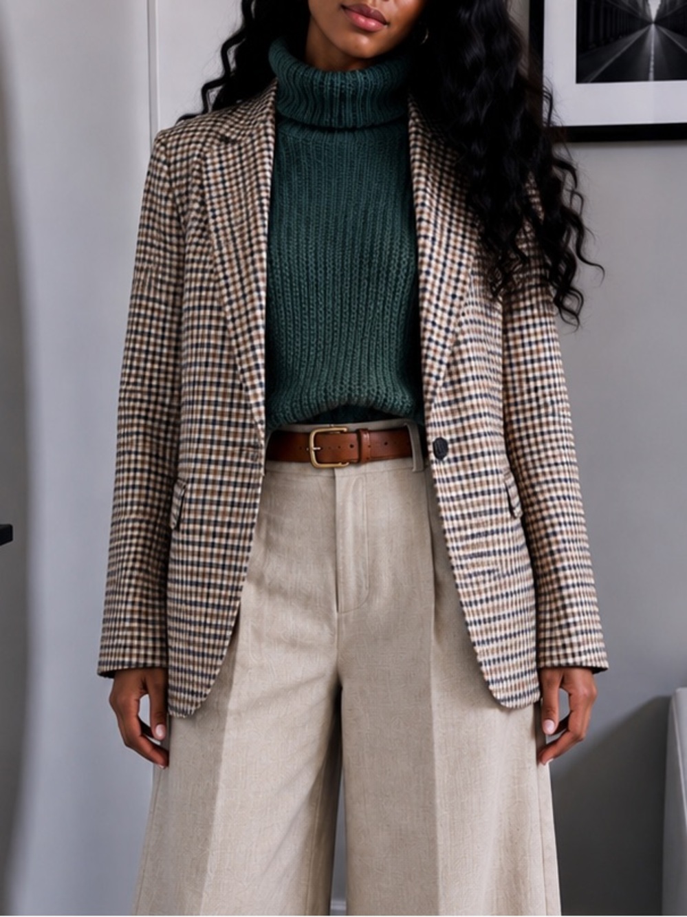 J. Crew Checked Alfie Blazer in Brown,  Navy & Cream 2 - Picture 10 of 10